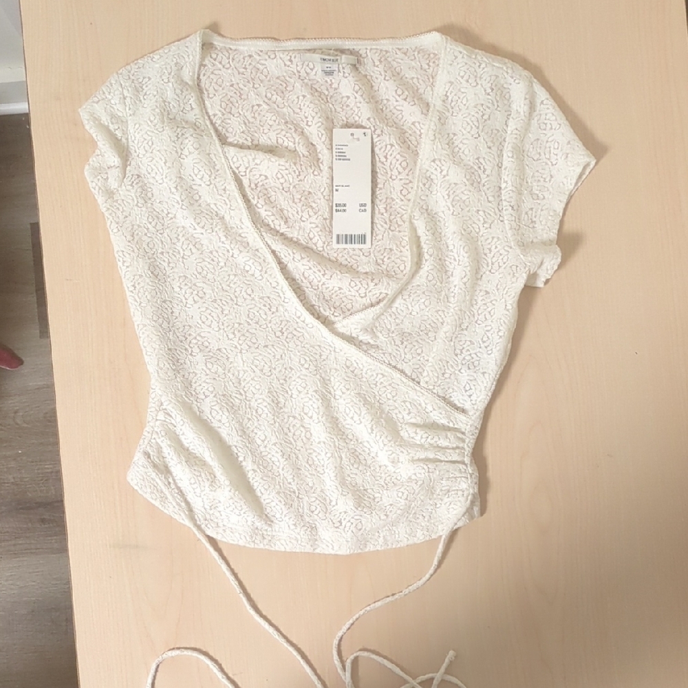 NEW - Women's Cream Wrap Top